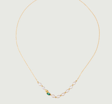 Emerald Pearl Beaded Necklace