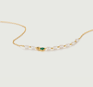 Emerald Pearl Beaded Necklace
