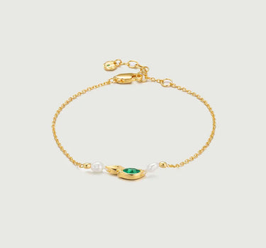 Emerald Pearl Wheat Ear Bracelet-obyjewelry