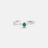 Emerald Solitaire Silver Ring