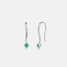 Emerald Solitaire Silver Stud Earrings