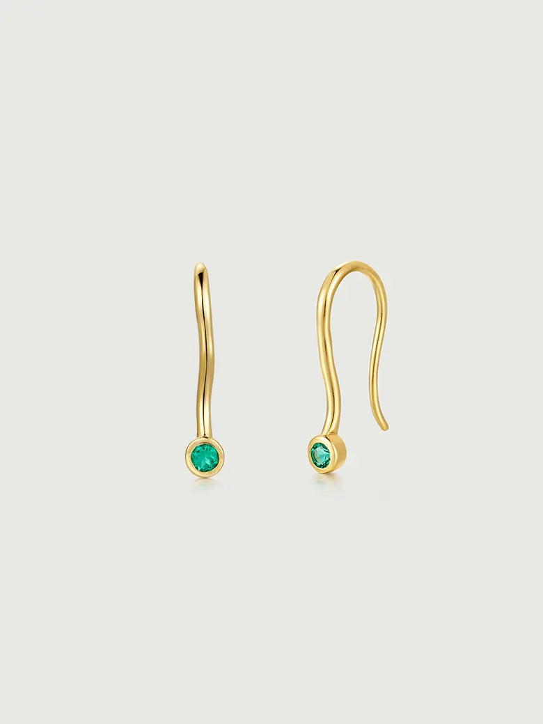 Emerald Solitaire Stud Earrings