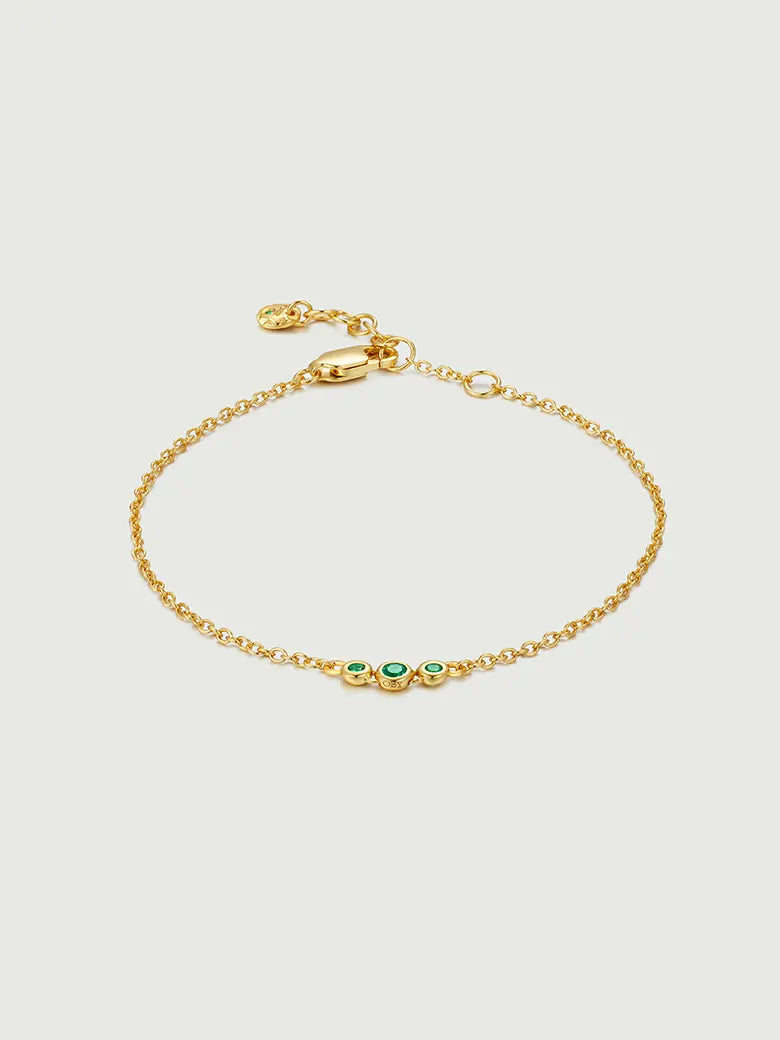 Emerald Spheres Bezel Set Bracelet