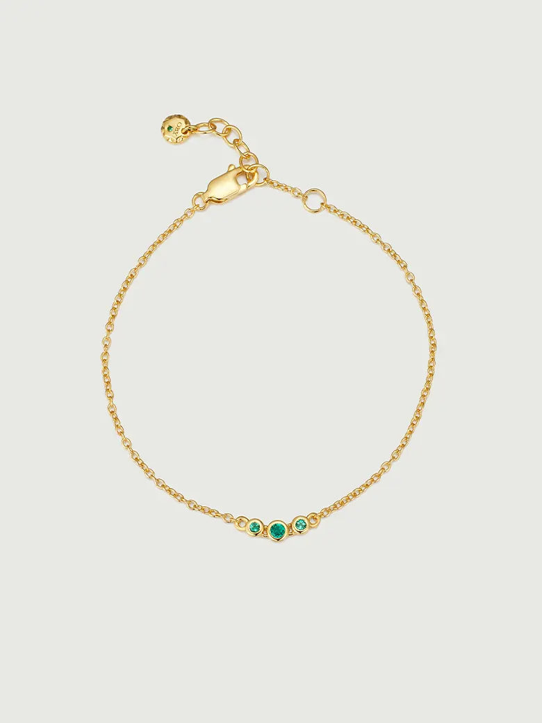 Emerald Spheres Bezel Set Bracelet