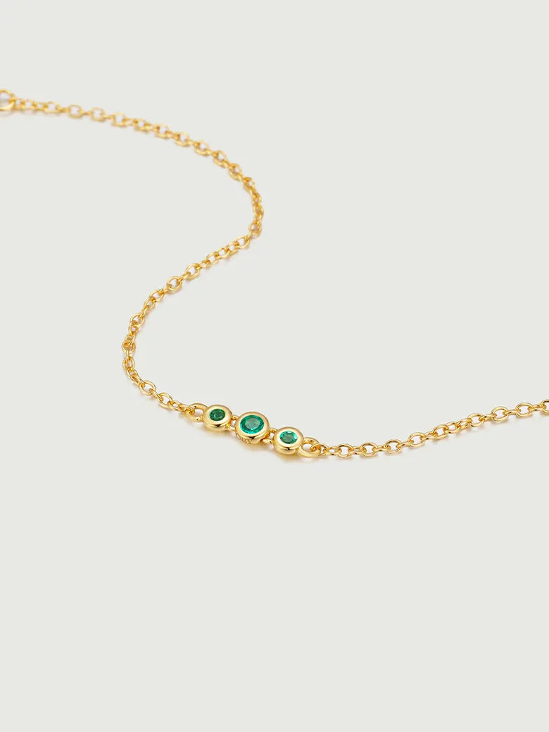 Emerald Spheres Bezel Set Bracelet