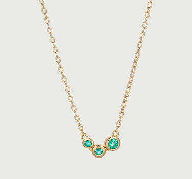 Emerald Spheres Bezel Set Necklace