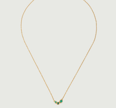 Emerald Spheres Bezel Set Necklace