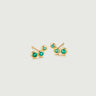 Emerald Spheres Bezel Set Stud Earrings