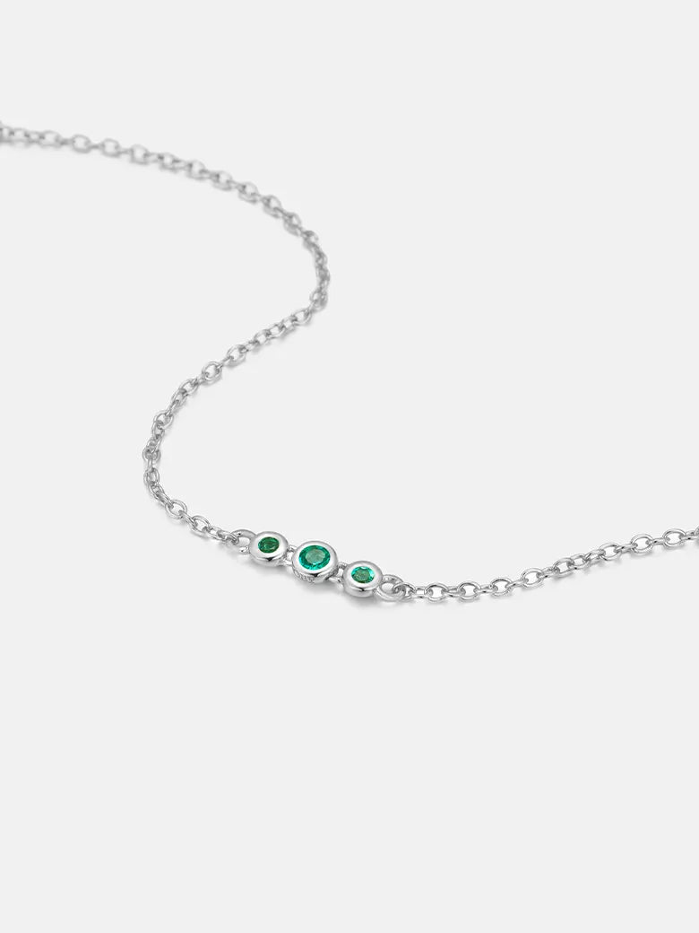 Emerald Spheres Silver Bracelet