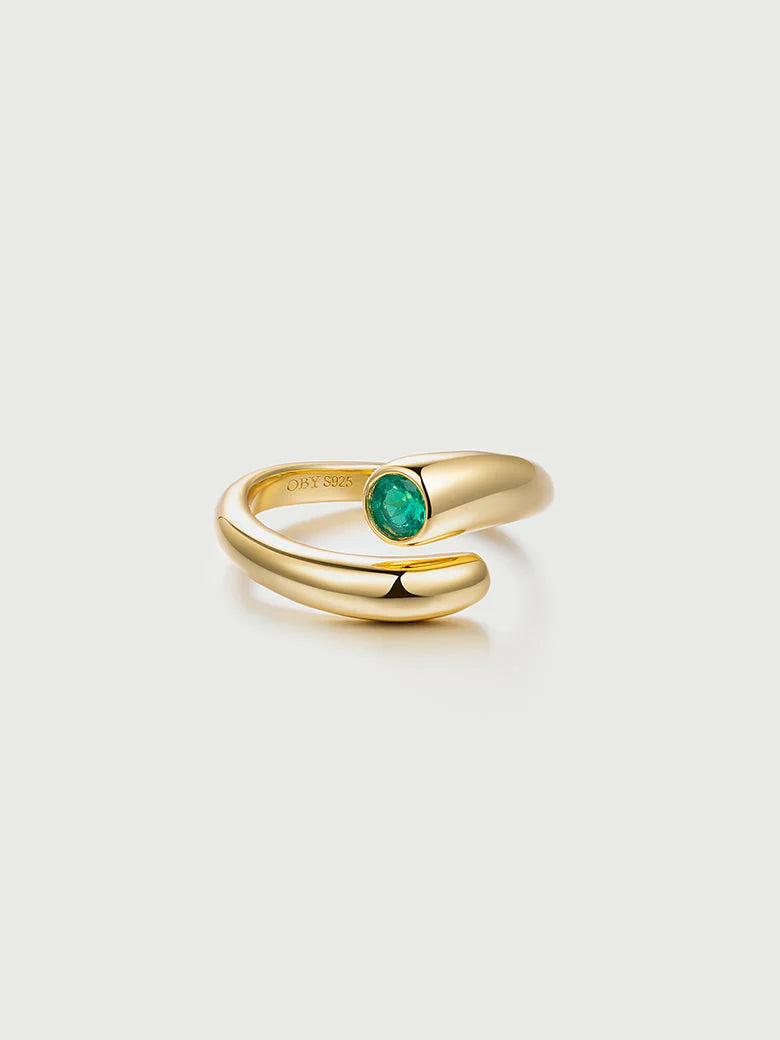 Remodeling Emerald Squiggle Crossover Ring