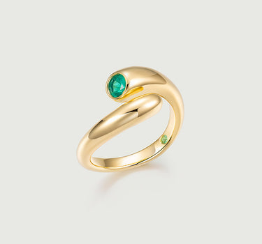 Remodeling Emerald Squiggle Crossover Ring