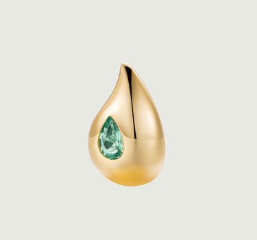 Emerald Teardrop Hoop Earrings