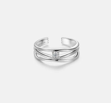 Diamond Triple Silver Stacking Ring-obyjewelry