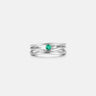 Emerald Triple Silver Stacking Ring