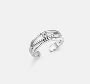 Diamond Triple Silver Stacking Ring-obyjewelry