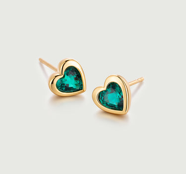 Emerald Wizard Heart Earrings