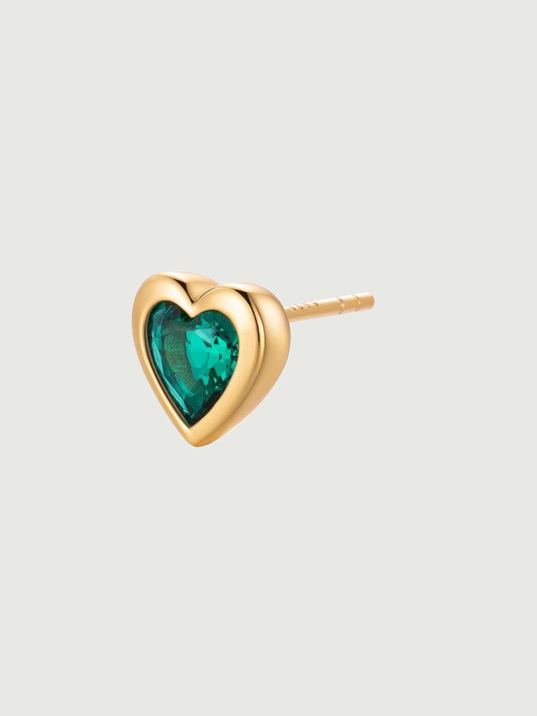 Emerald Wizard Heart Earrings