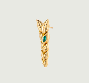 Emerald ear of wheat Drop Earrings