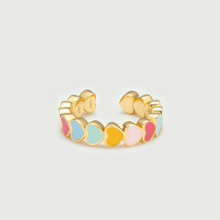  Enamel Heart Open Stacking Ring