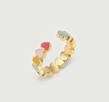  Enamel Heart Open Stacking Ring