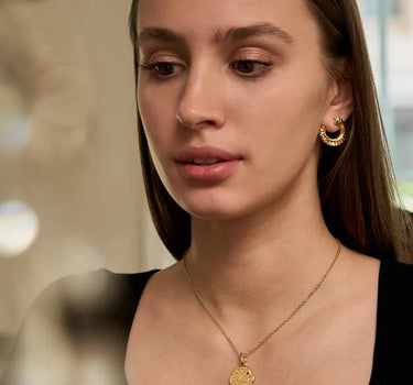 Engravable Gemstone Coin Pendant