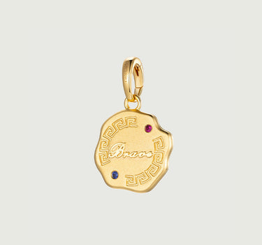Engravable Gemstone Coin Pendant