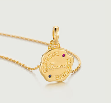 Engravable Gemstone Coin Pendant