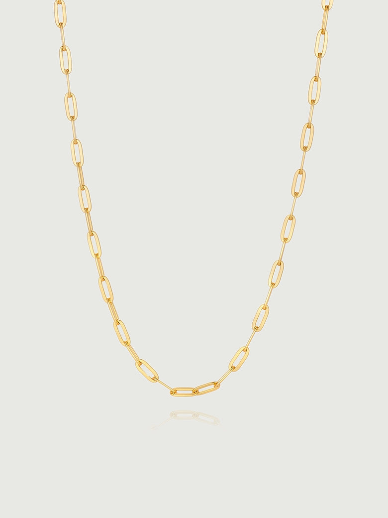 Fine Glossy Paper Clip Chain Necklace