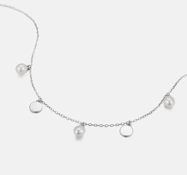 Floating Pearl Silver Necklace-obyjewelry
