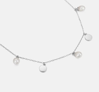 Floating Pearl Silver Necklace-obyjewelry
