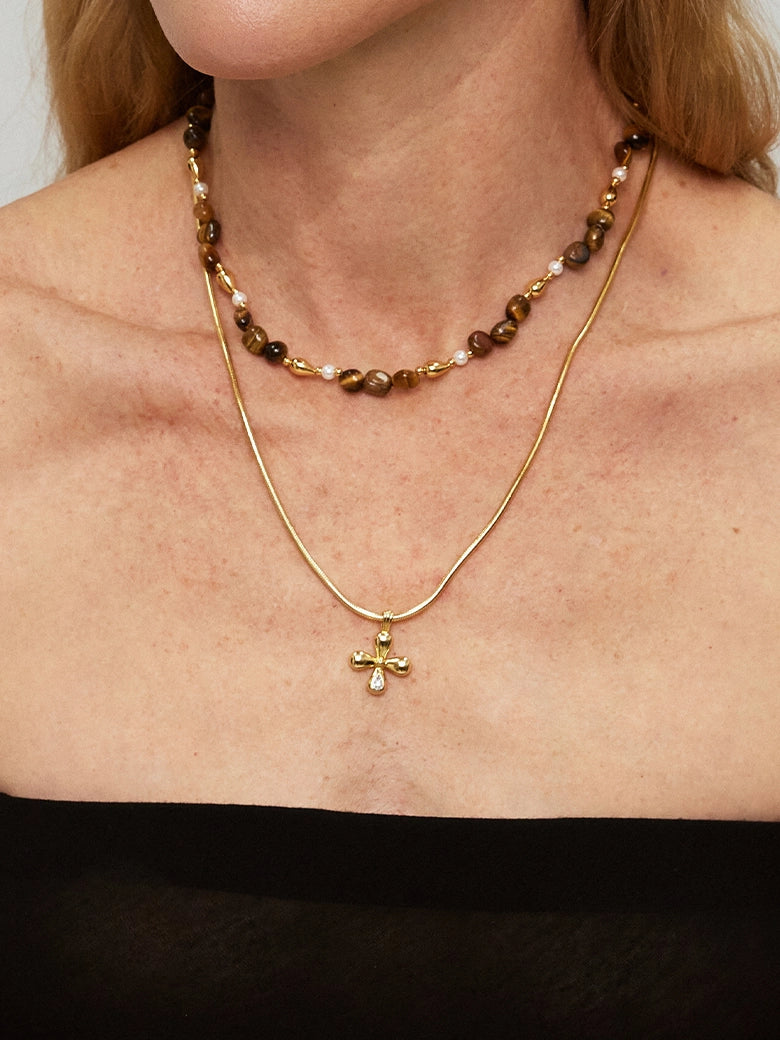 Close-up of a woman's neck showcasing Flora Diamond Pendant Necklace