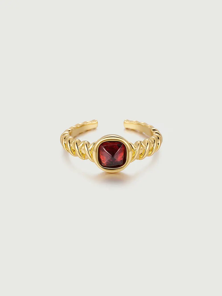 Garnet Open Ring