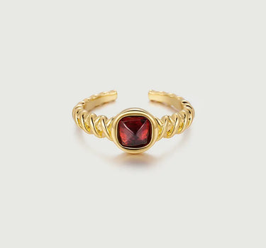 Garnet Open Ring-obyjewelry