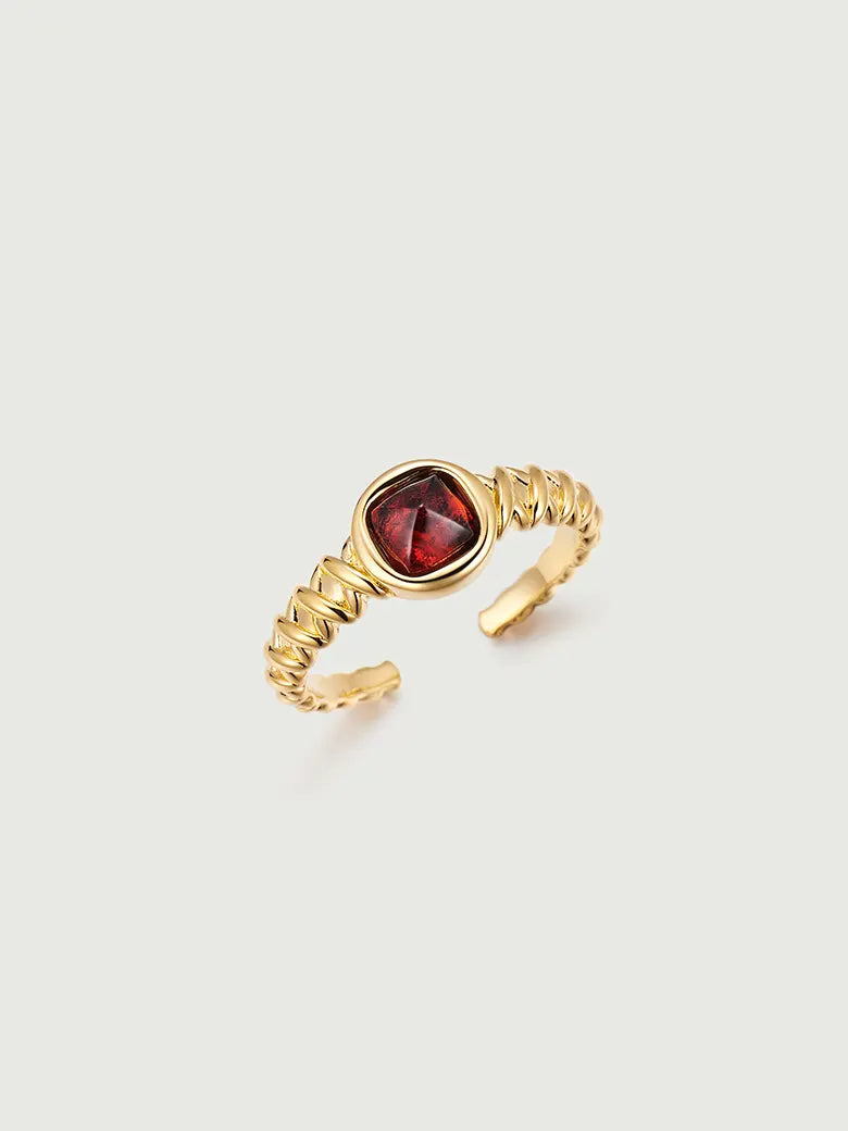 Garnet Open Ring