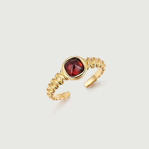 Garnet Open Ring-obyjewelry