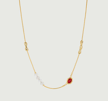 Gemstone Beaded Floating Necklace
