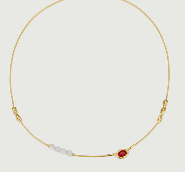 Gemstone Beaded Floating Necklace