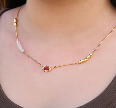 Gemstone Beaded Floating Necklace