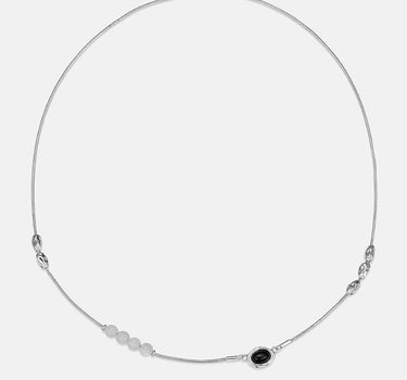Gemstone Beaded Floating Silver Necklace