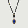 Gemstone Beaded Lazurite Charm Necklace