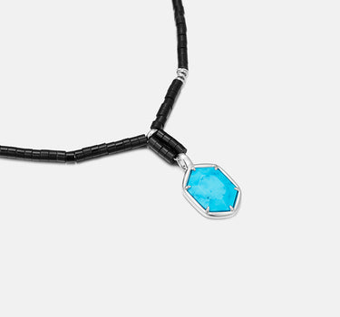 Gemstone Beaded Turquoise Charm Necklace