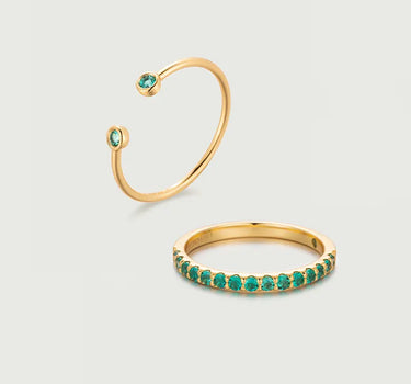 emerald Ring Stack Set