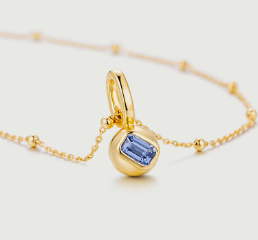 Geometry Sapphire Sphere Pendant Charm