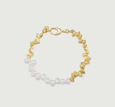 Gothic Windowpane Baroque Pearls Bracelet