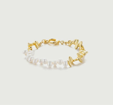 Gothic Windowpane Baroque Pearls Bracelet