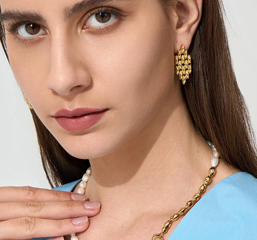 Gothic Windowpane Chain Earrings