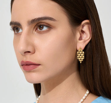 Gothic Windowpane Chain Earrings