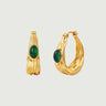 Green Onyx Bold Hoop Earrings