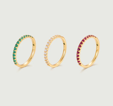 Half Pavé Ring Set-obyjewelry