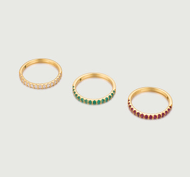 Half Pavé Ring Set-obyjewelry